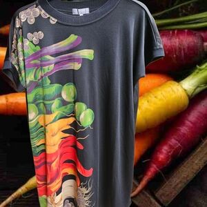 TOKUKO 1er VOL Designer Graphic Short Sleeve Top or Dress